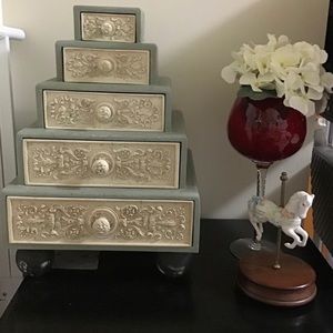 Antique distressed jewelry box
